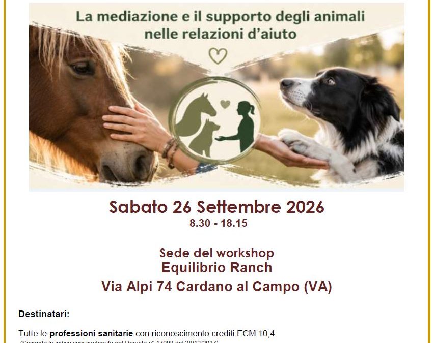 Il supporto degli animali nelle relazioni d’aiuto